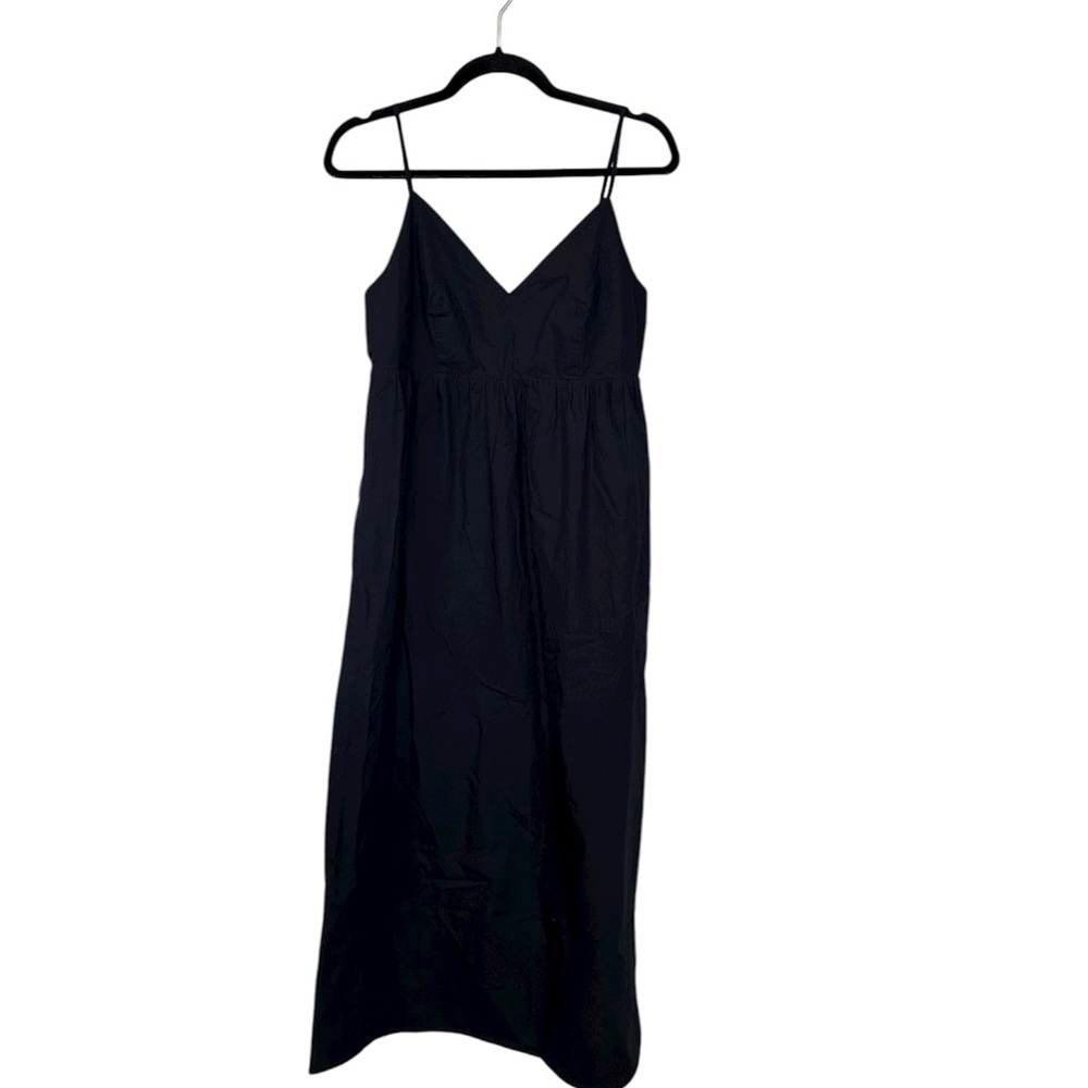 Quince Black Maxi Slip Dress with Spaghetti Straps